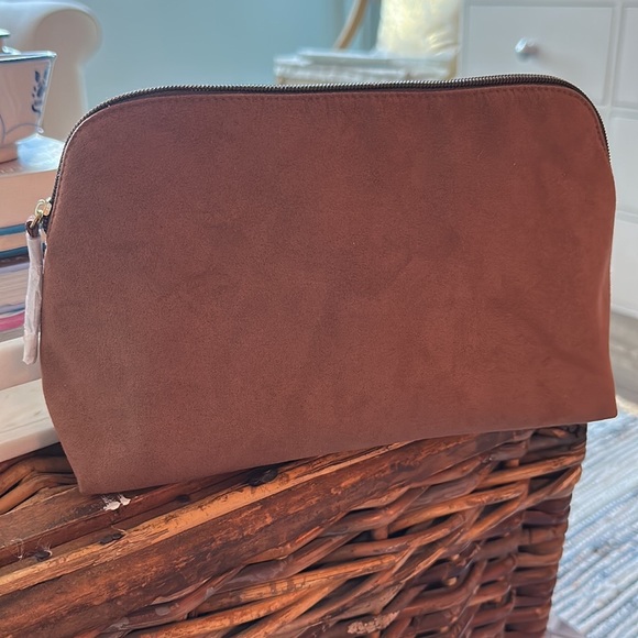 New. Cos Bar faux suede Cosmetic Bag. 11 in. x 7 in. - Picture 2 of 2
